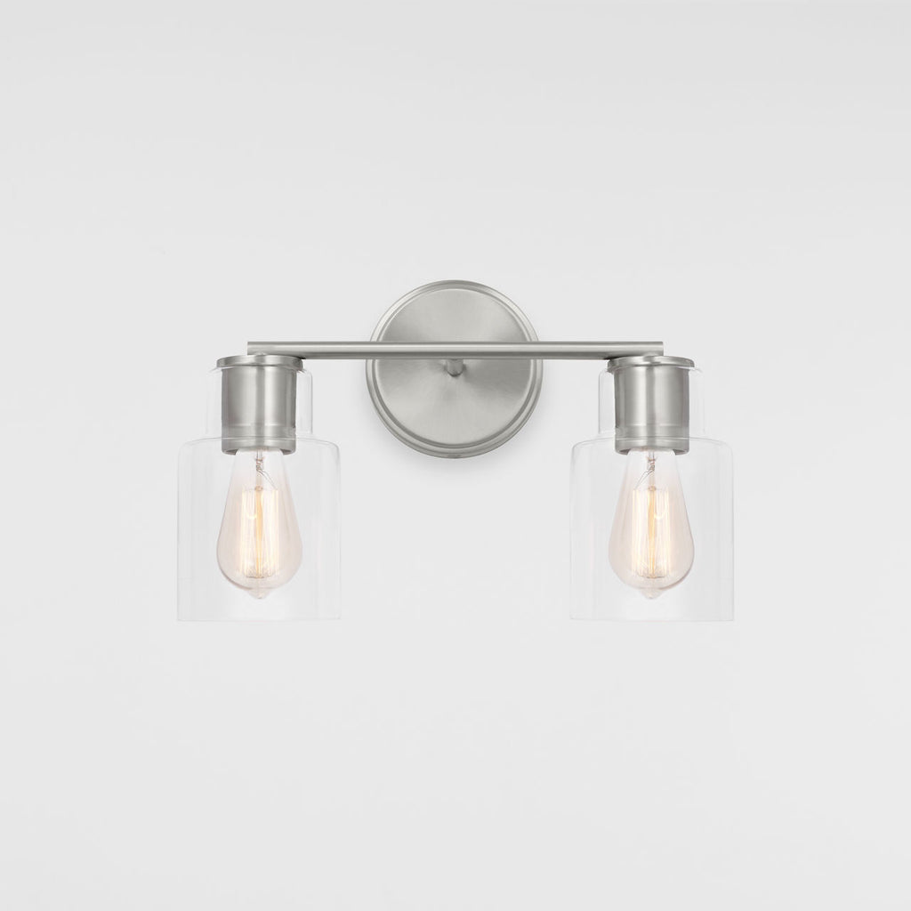 Sayward 2-Light Bath Sconce | Brushed Steel Bulb(s) Not Included
