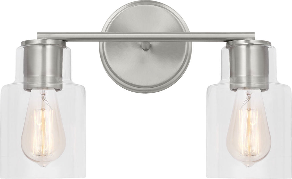 Sayward 2-Light Bath Sconce | Brushed Steel Bulb(s) Not Included