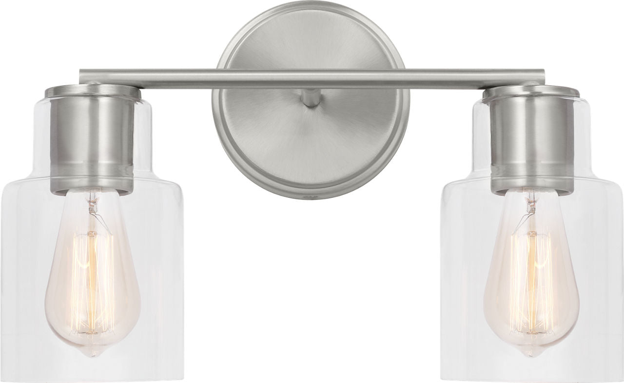 Sayward 2-Light Bath Sconce | Brushed Steel Bulb(s) Not Included