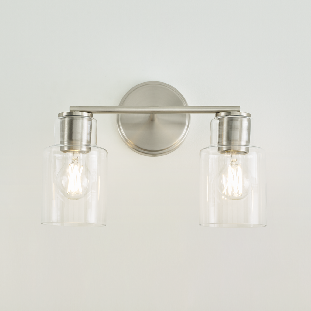 Sayward 2-Light Bath Sconce | Brushed Steel Bulb(s) Not Included