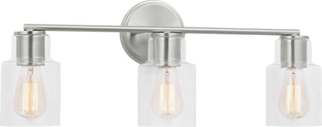 Sayward 3-Light Bath Sconce | Brushed Steel Bulb(s) Not Included