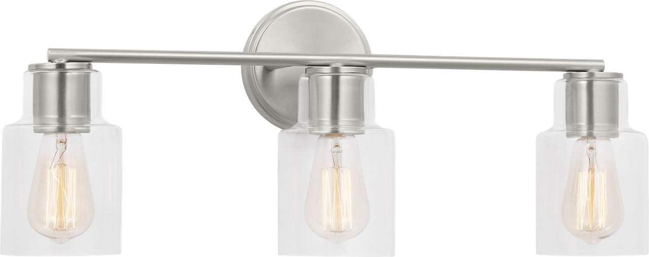 Sayward 3-Light Bath Sconce | Brushed Steel Bulb(s) Not Included
