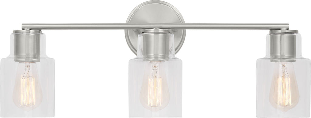 Sayward 3-Light Bath Sconce | Brushed Steel Bulb(s) Included