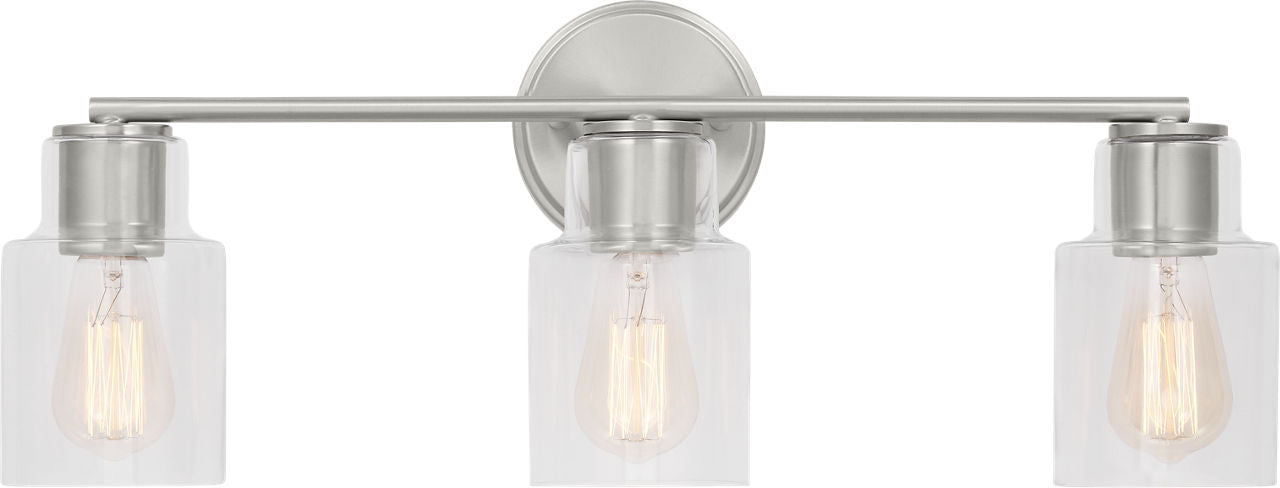 Sayward 3-Light Bath Sconce | Brushed Steel Bulb(s) Included