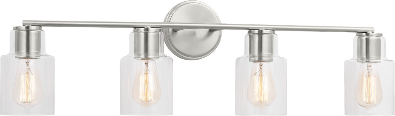 Sayward 4-Light Bath Sconce | Brushed Steel Bulb(s) Not Included