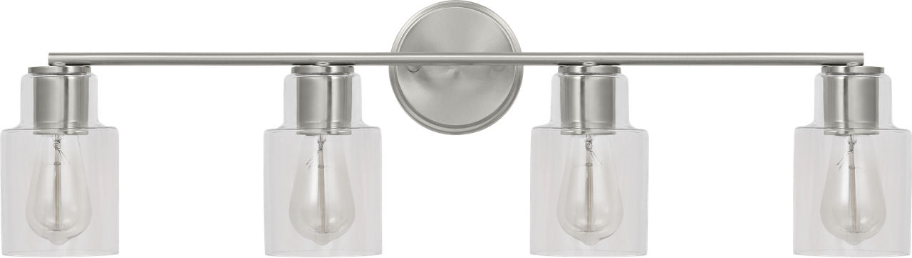 Sayward 4-Light Bath Sconce | Brushed Steel Bulb(s) Not Included