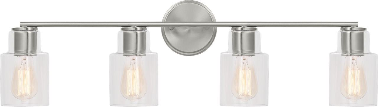 Sayward 4-Light Bath Sconce | Brushed Steel Bulb(s) Not Included
