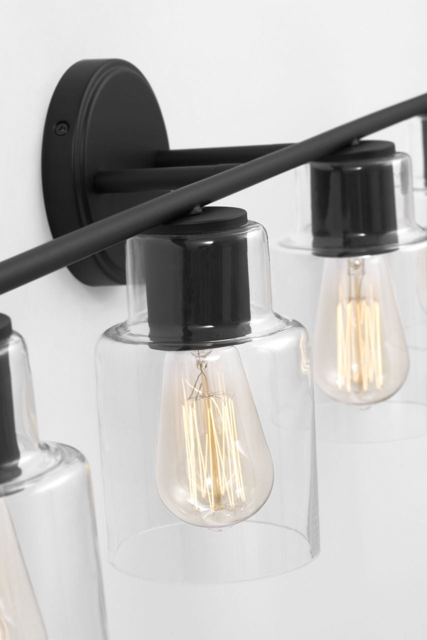 Sayward 4-Light Bath Sconce | Midnight Black Bulb(s) Included