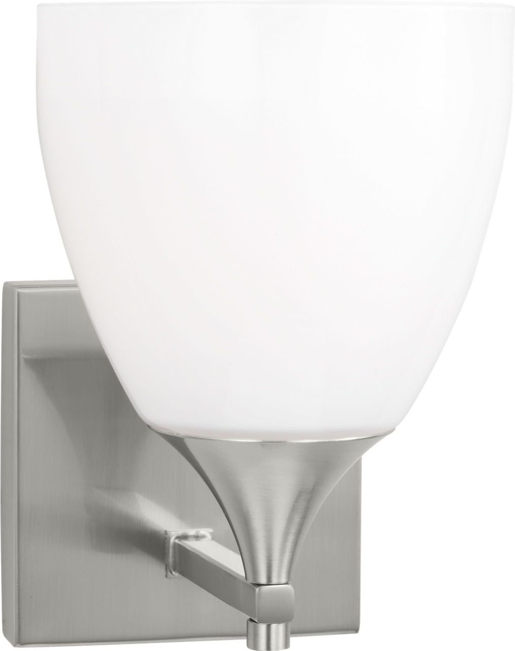 Toffino 1-Light Bath Sconce | Brushed Steel | Milk Glass