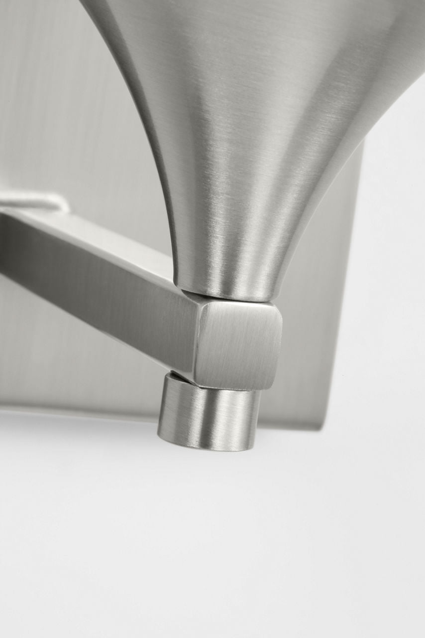 Toffino 1-Light Bath Sconce | Brushed Steel | Milk Glass