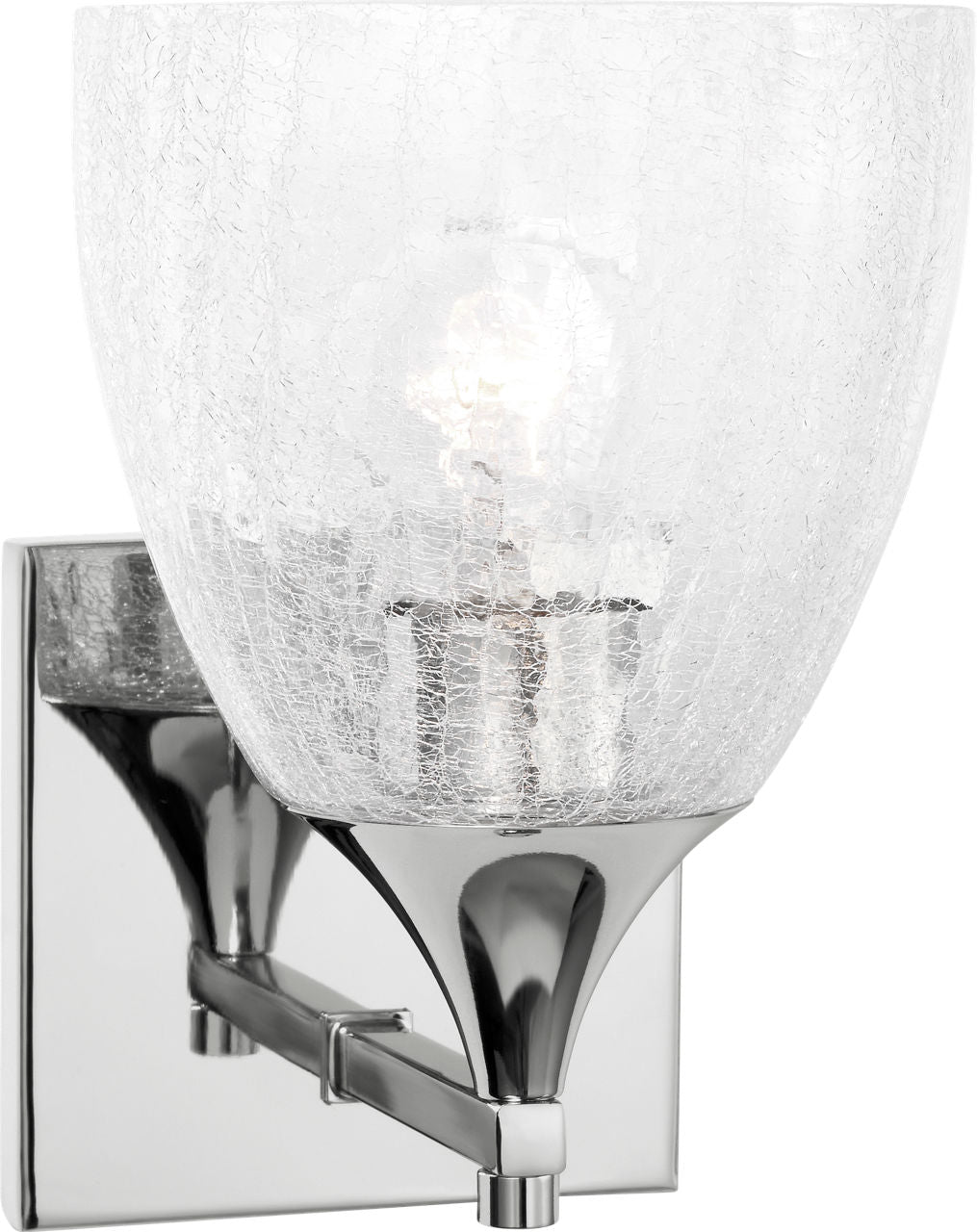 Toffino 1-Light Bath Sconce | Chrome | Clear Crackle Glass