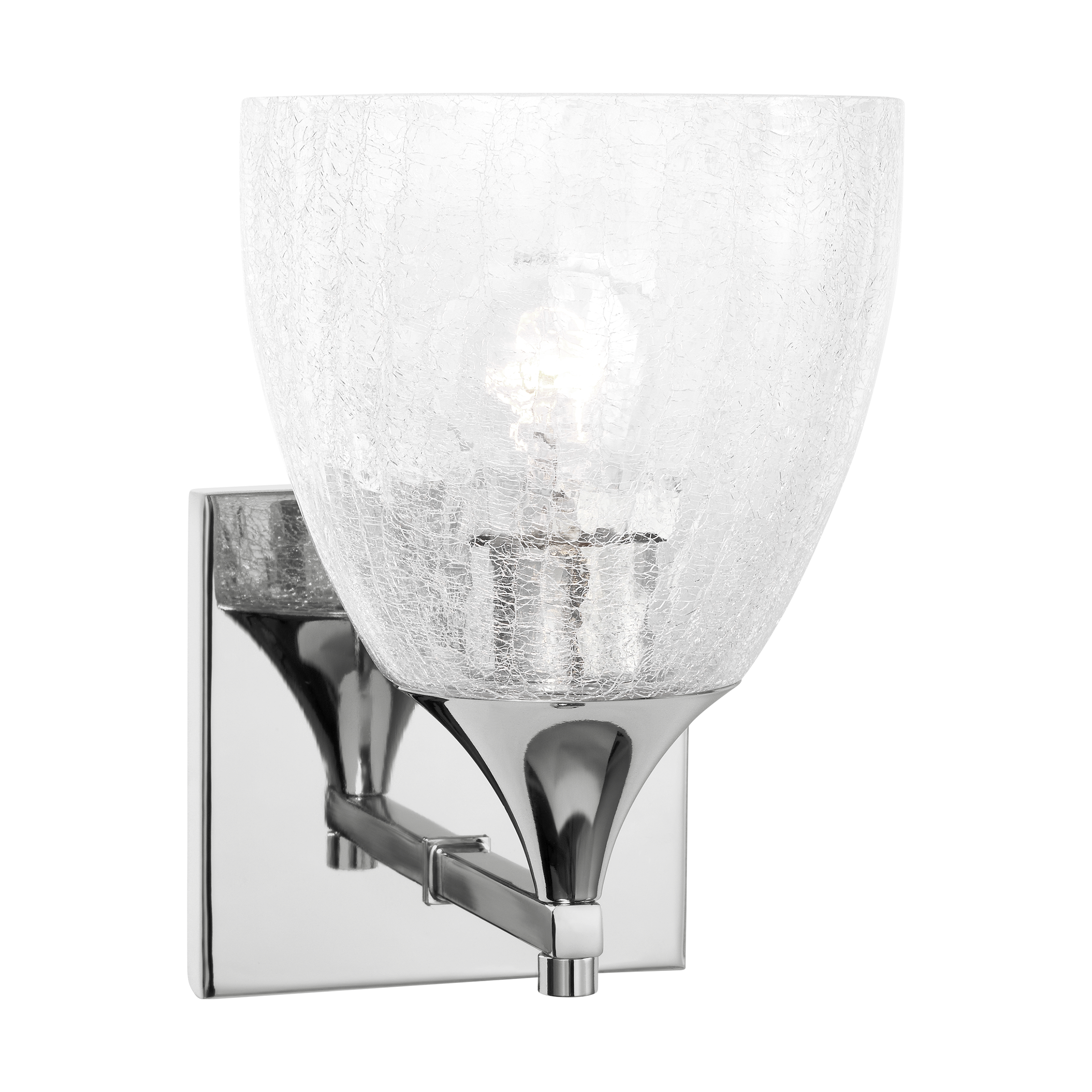 Toffino 1-Light Bath Sconce | Chrome | Clear Crackle Glass