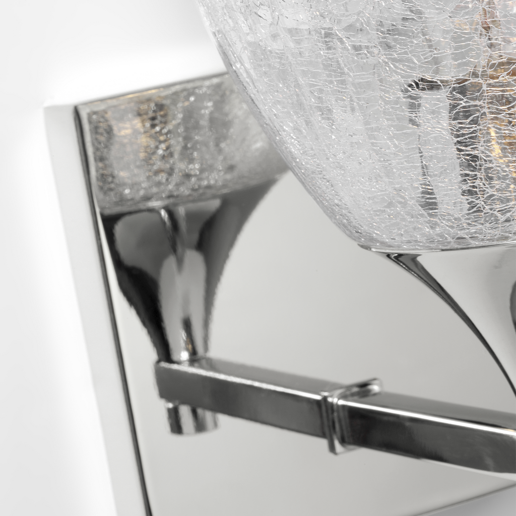 Toffino 1-Light Bath Sconce | Chrome | Clear Crackle Glass