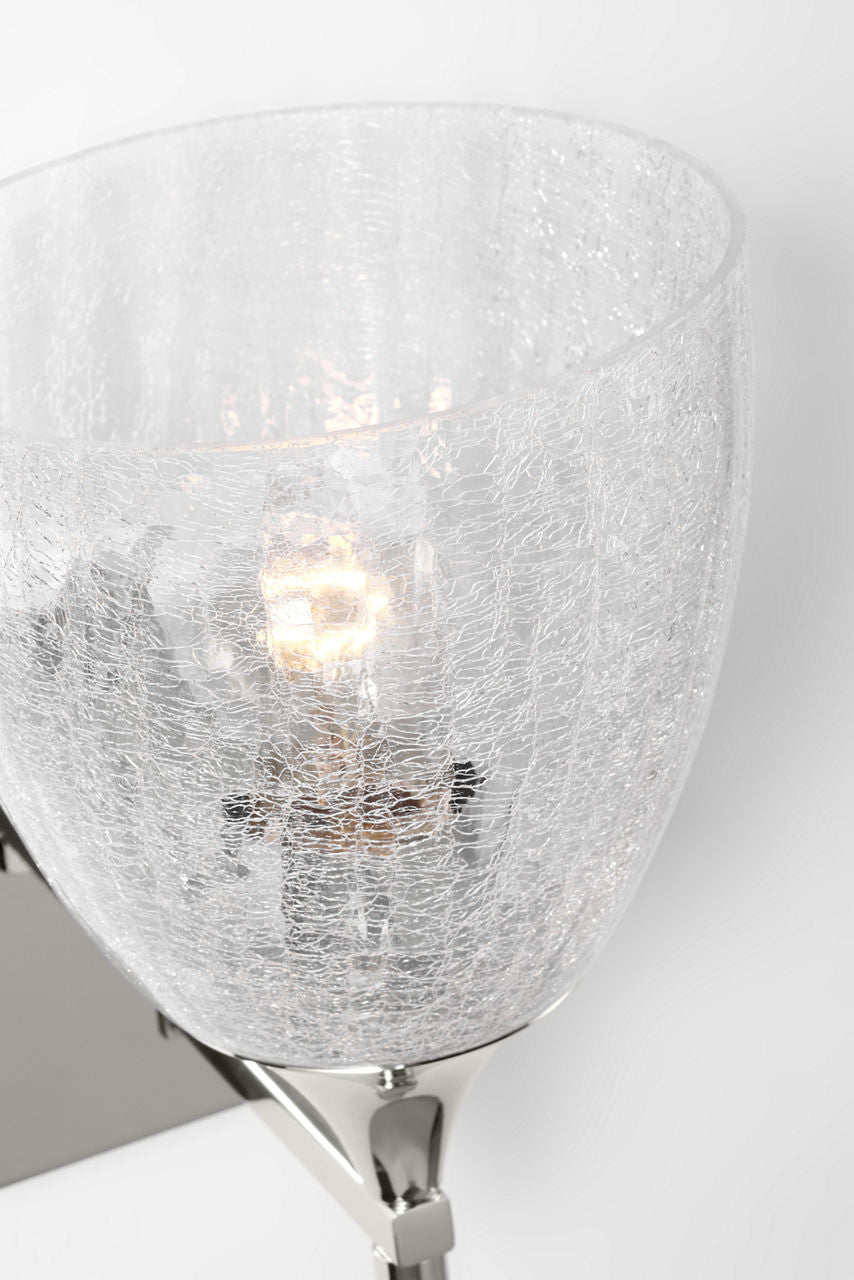 Toffino 1-Light Bath Sconce | Chrome | Clear Crackle Glass