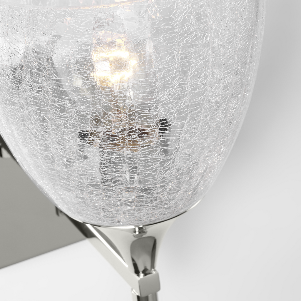 Toffino 1-Light Bath Sconce | Chrome | Clear Crackle Glass