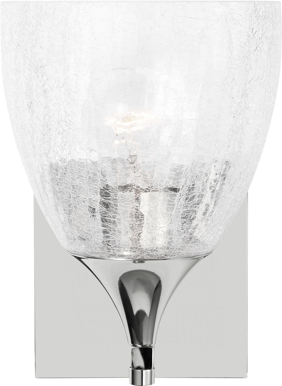 Toffino 1-Light Bath Sconce | Chrome | Clear Crackle Glass