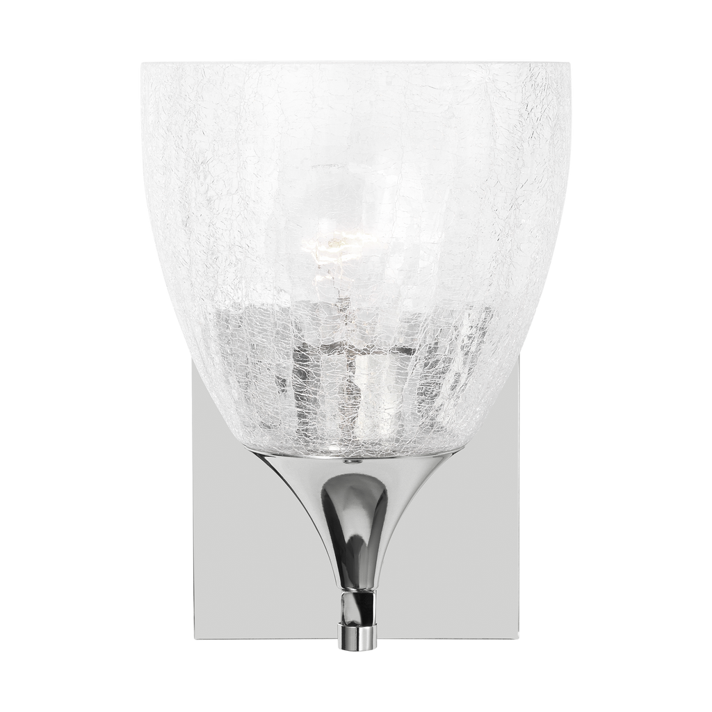 Toffino 1-Light Bath Sconce | Chrome | Clear Crackle Glass