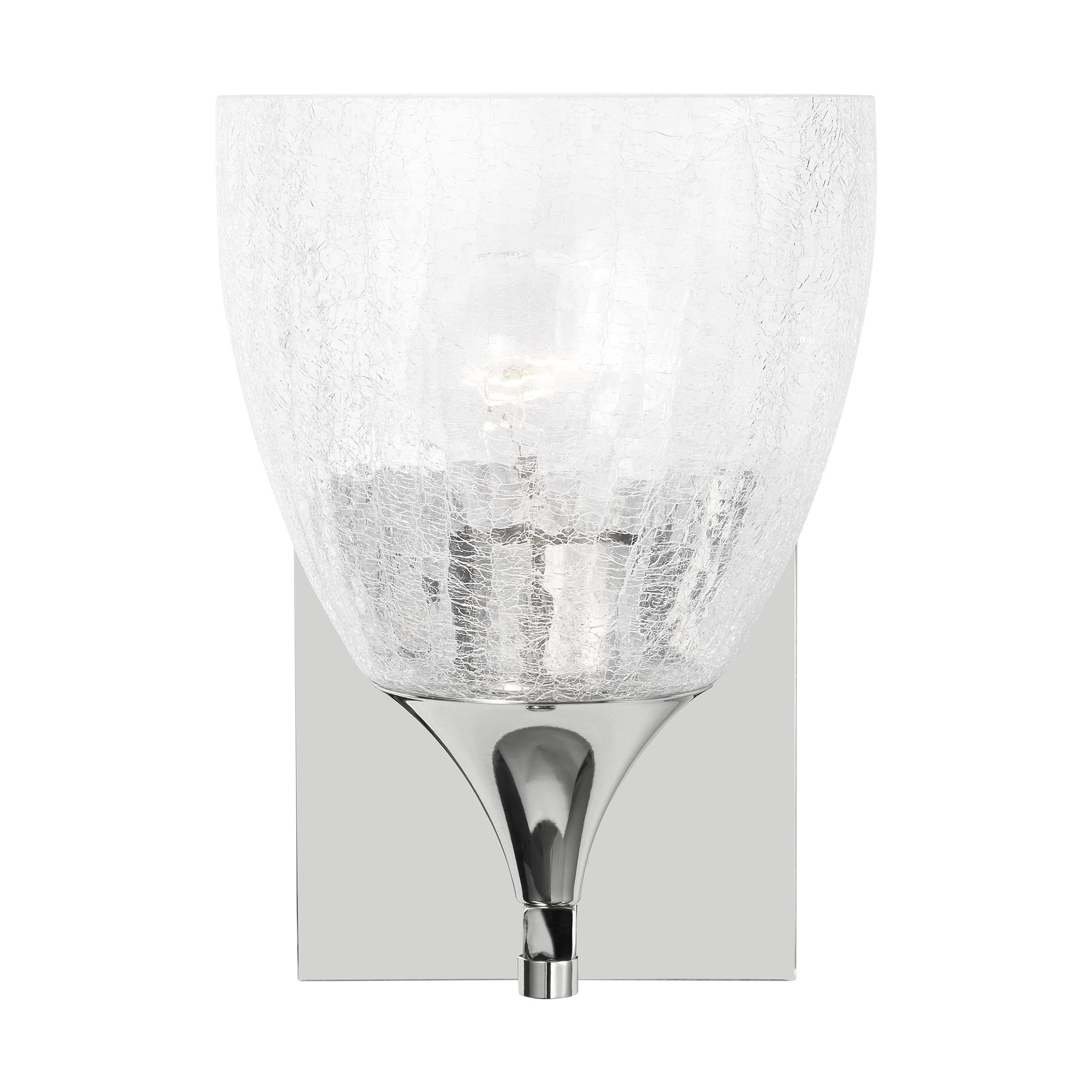 Toffino 1-Light Bath Sconce | Chrome | Clear Crackle Glass