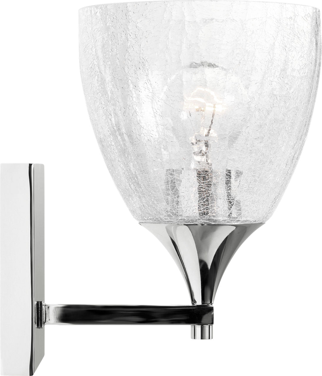 Toffino 1-Light Bath Sconce | Chrome | Clear Crackle Glass