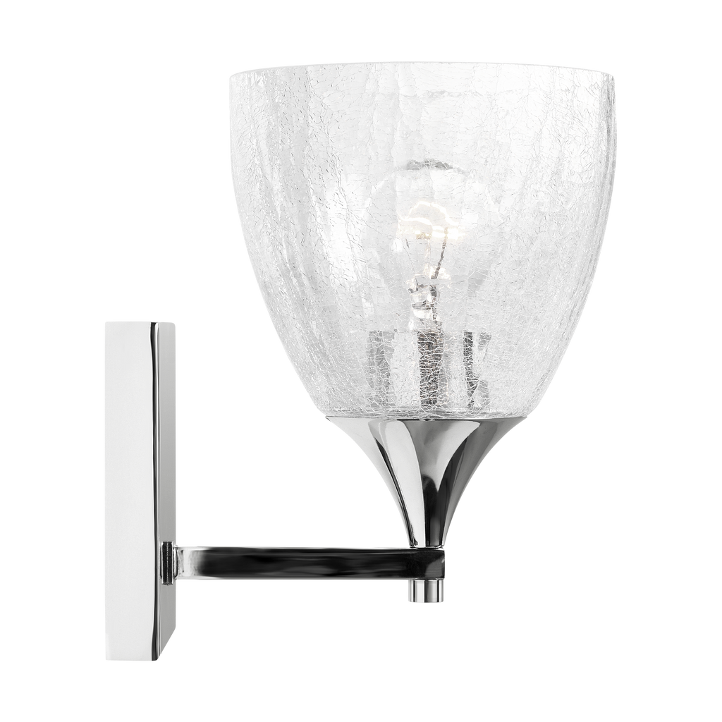 Toffino 1-Light Bath Sconce | Chrome | Clear Crackle Glass