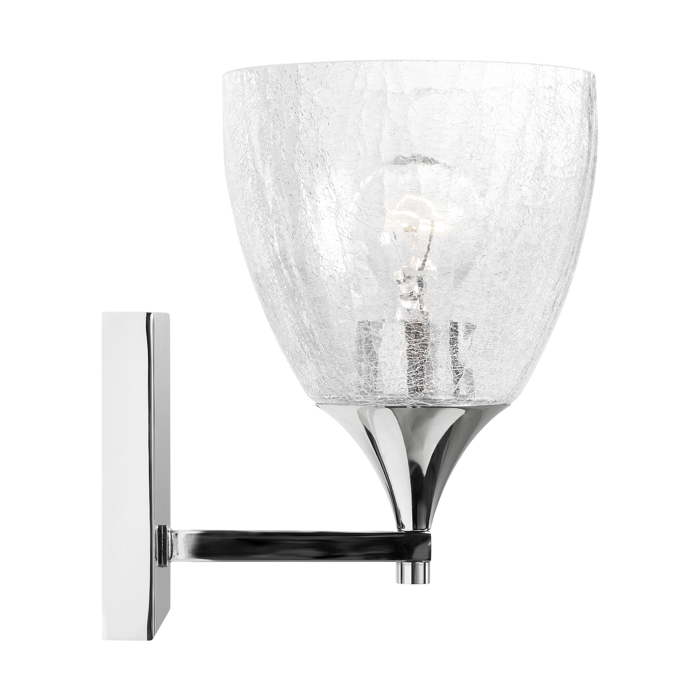 Toffino 1-Light Bath Sconce | Chrome | Clear Crackle Glass