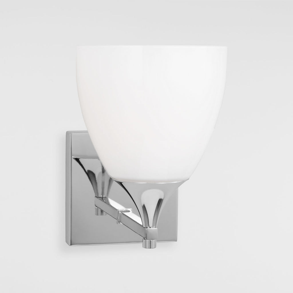 Toffino 1-Light Bath Sconce | Chrome | Milk Glass