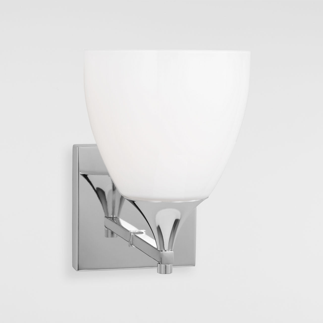 Toffino 1-Light Bath Sconce | Chrome | Milk Glass