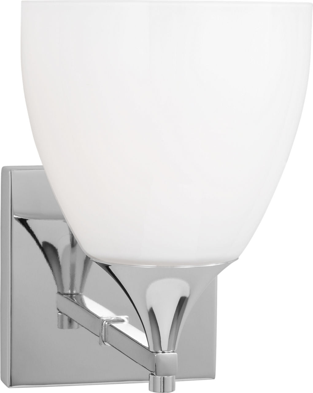 Toffino 1-Light Bath Sconce | Chrome | Milk Glass
