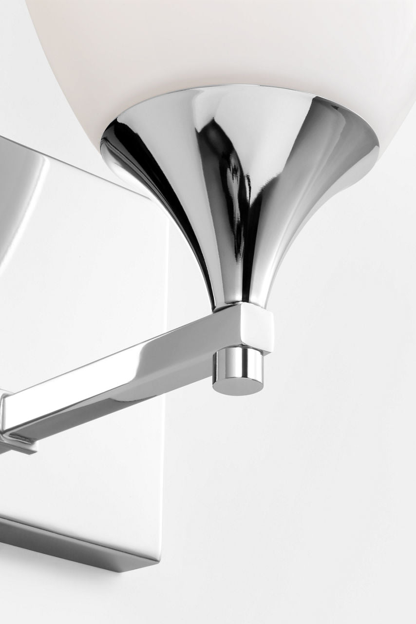 Toffino 1-Light Bath Sconce | Chrome | Milk Glass