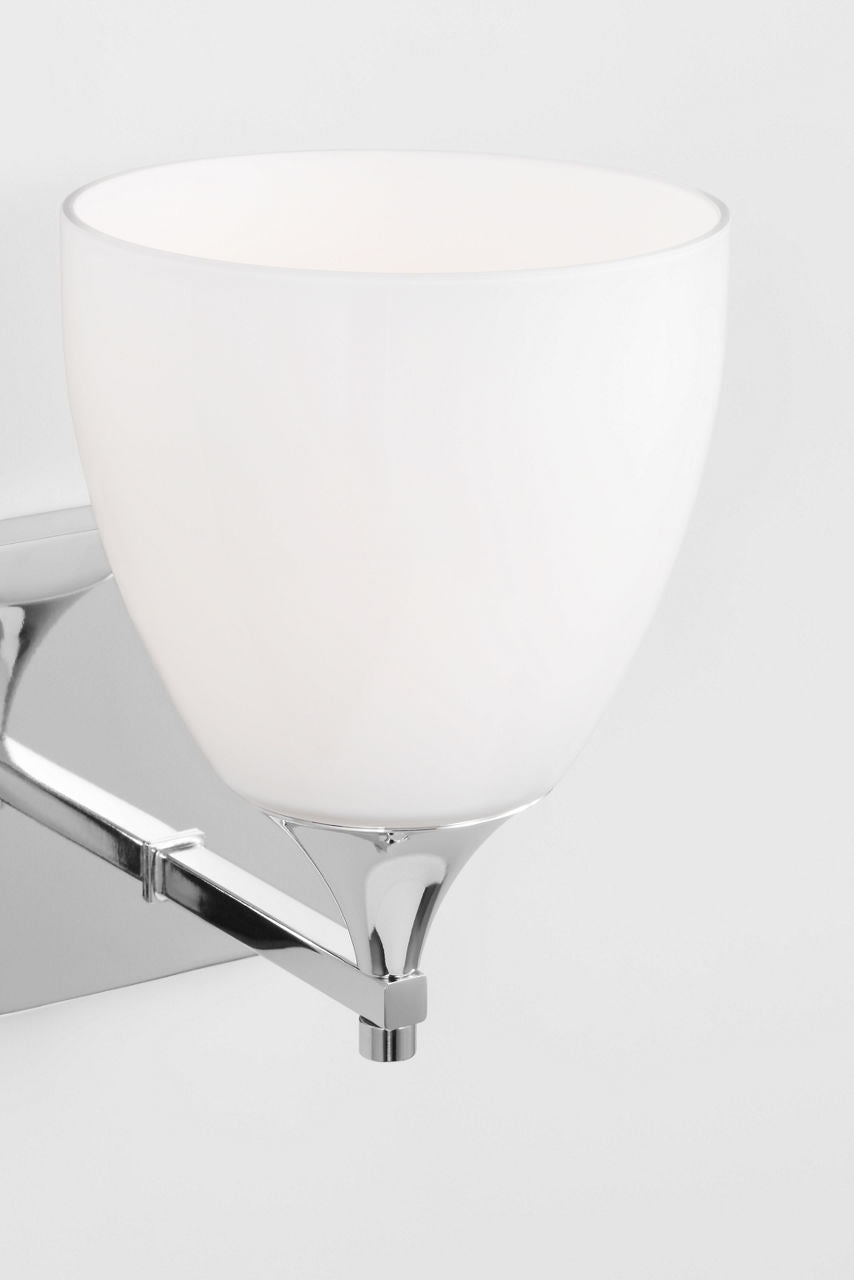 Toffino 1-Light Bath Sconce | Chrome | Milk Glass