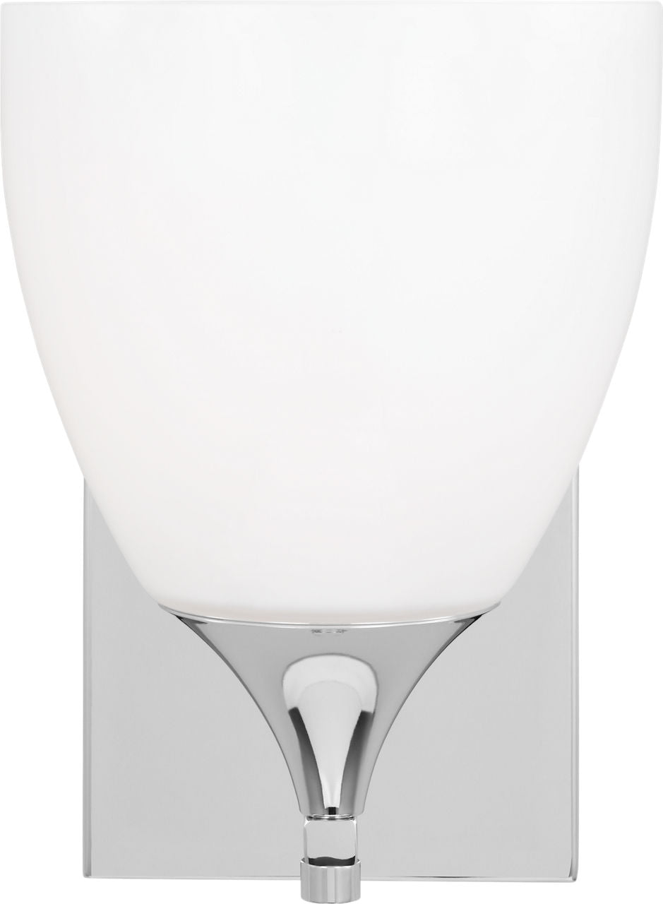 Toffino 1-Light Bath Sconce | Chrome | Milk Glass