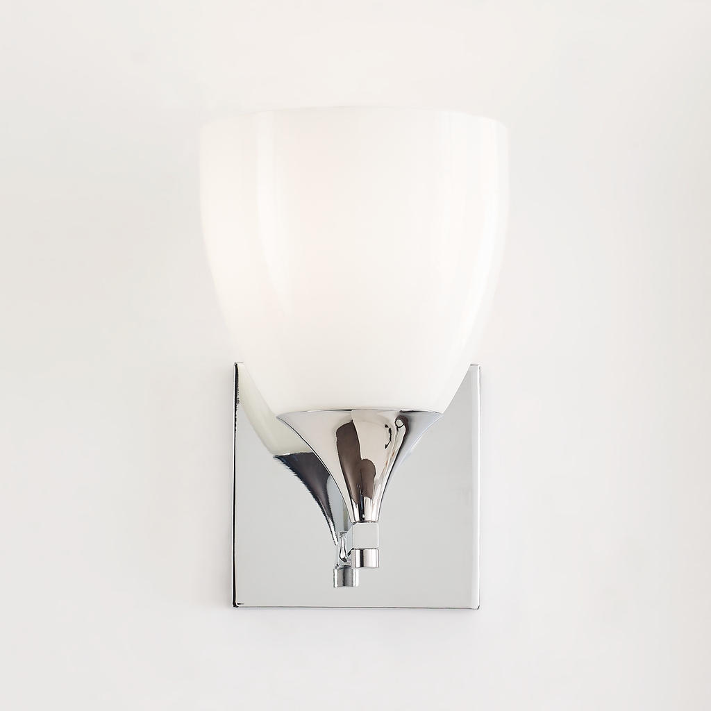 Toffino 1-Light Bath Sconce | Chrome | Milk Glass