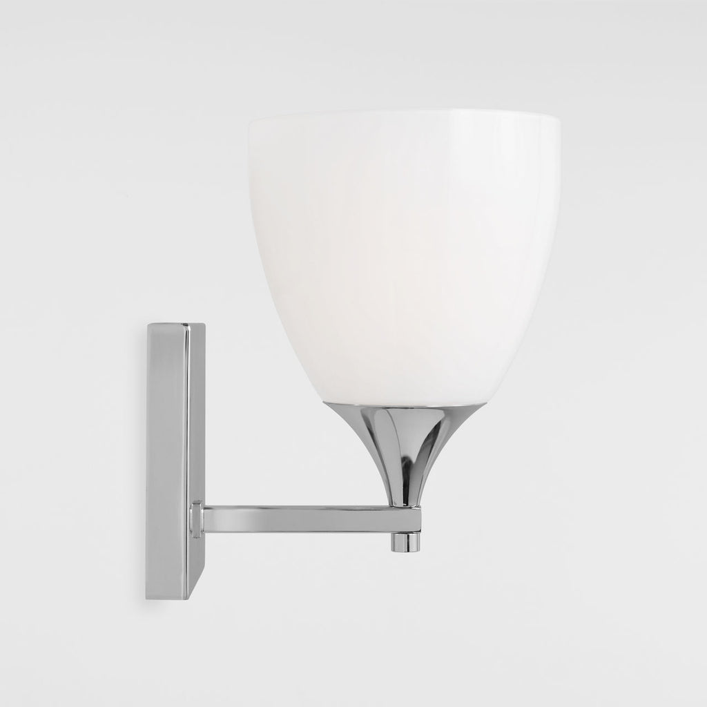 Toffino 1-Light Bath Sconce | Chrome | Milk Glass