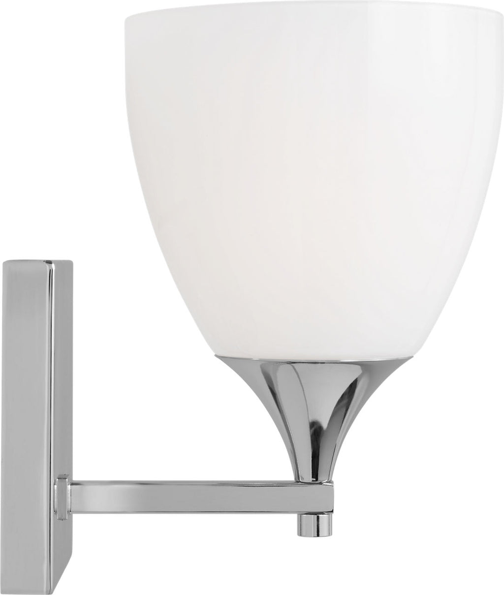 Toffino 1-Light Bath Sconce | Chrome | Milk Glass