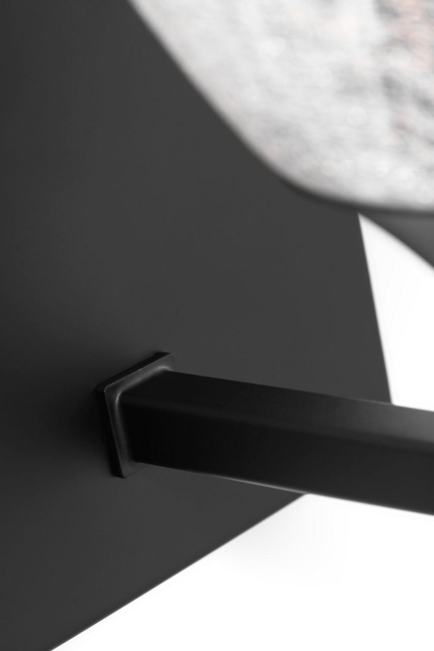 Toffino 1-Light Bath Sconce | Midnight Black | Clear Crackle Glass