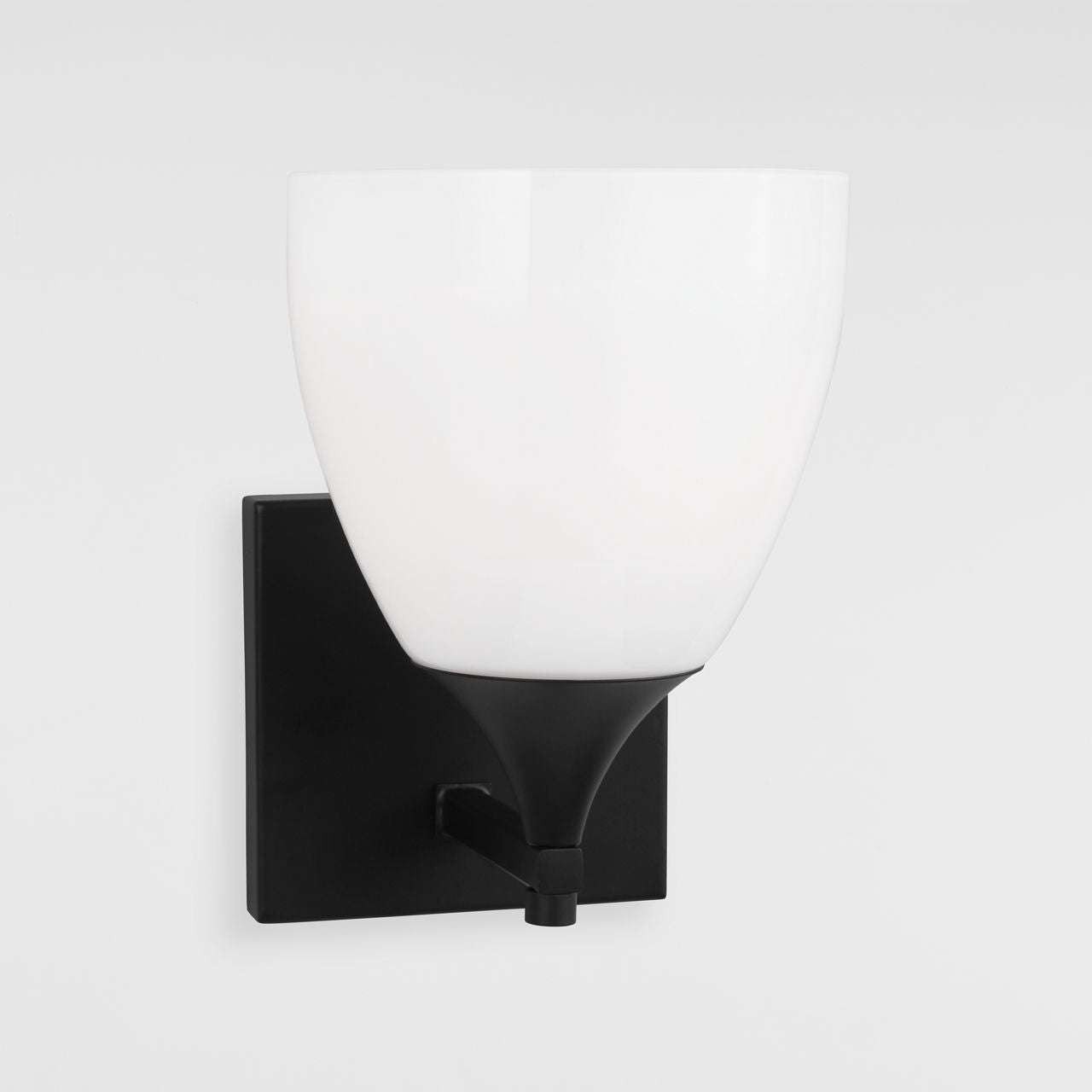 Toffino 1-Light Bath Sconce | Midnight Black | Milk Glass