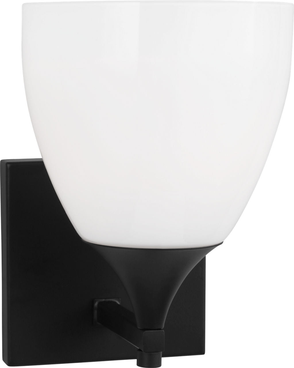 Toffino 1-Light Bath Sconce | Midnight Black | Milk Glass