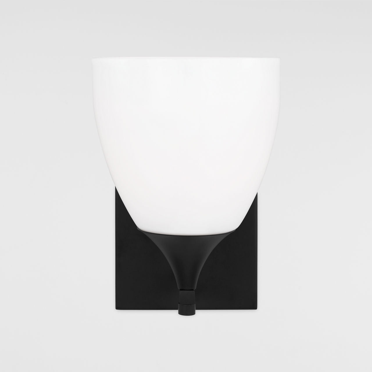 Toffino 1-Light Bath Sconce | Midnight Black | Milk Glass