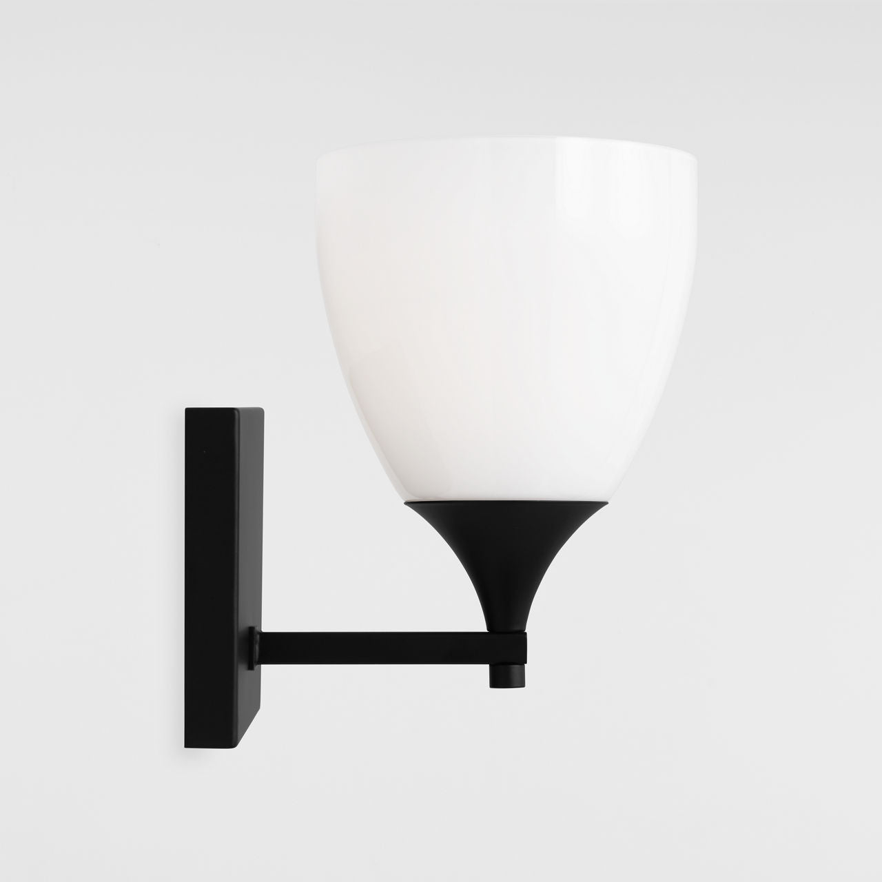 Toffino 1-Light Bath Sconce | Midnight Black | Milk Glass