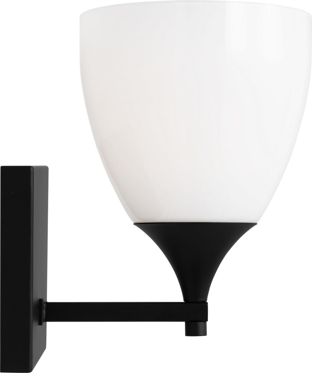 Toffino 1-Light Bath Sconce | Midnight Black | Milk Glass