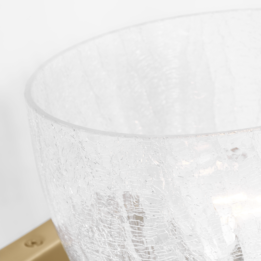 Toffino 1-Light Bath Sconce | Satin Brass | Clear Crackle Glass
