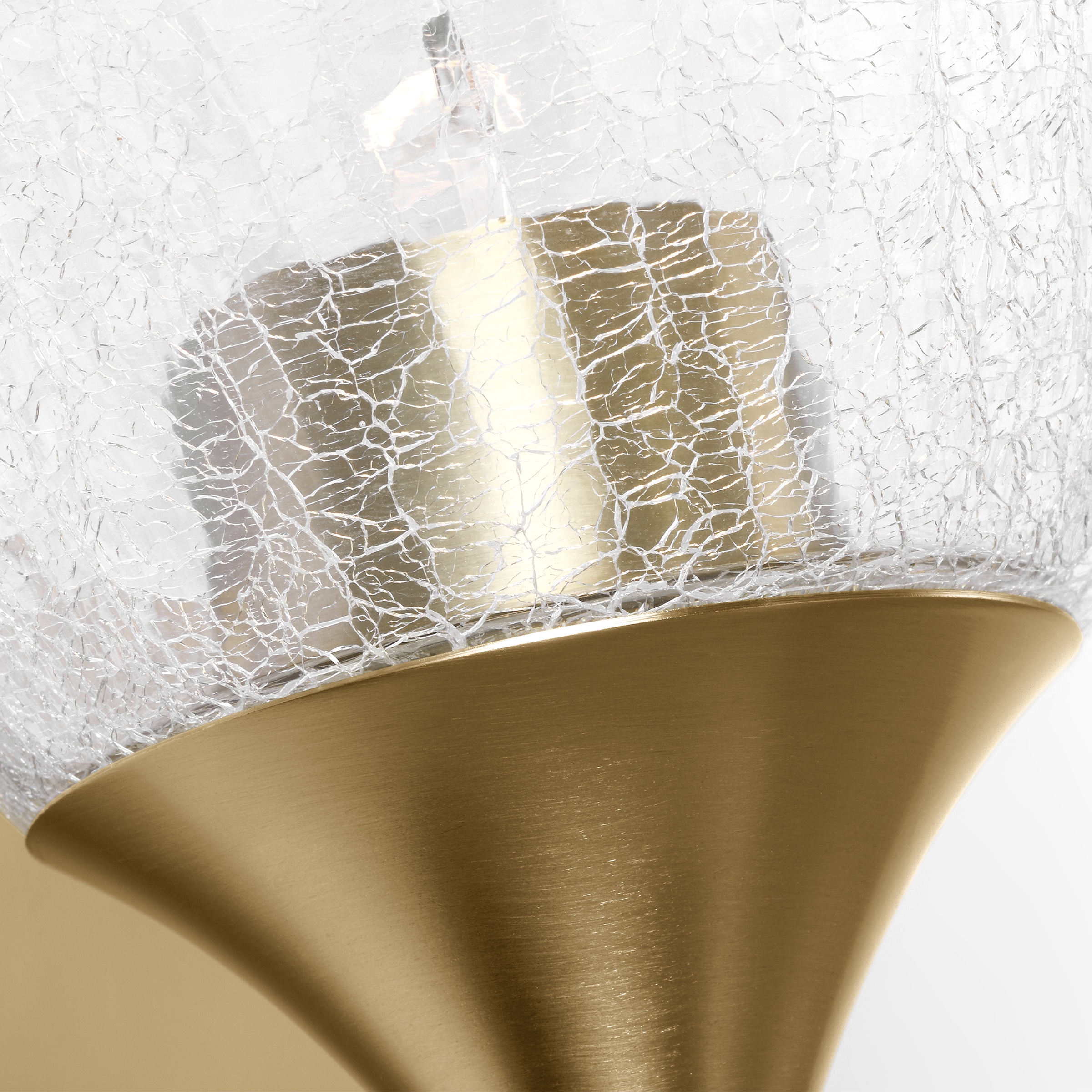 Toffino 1-Light Bath Sconce | Satin Brass | Clear Crackle Glass