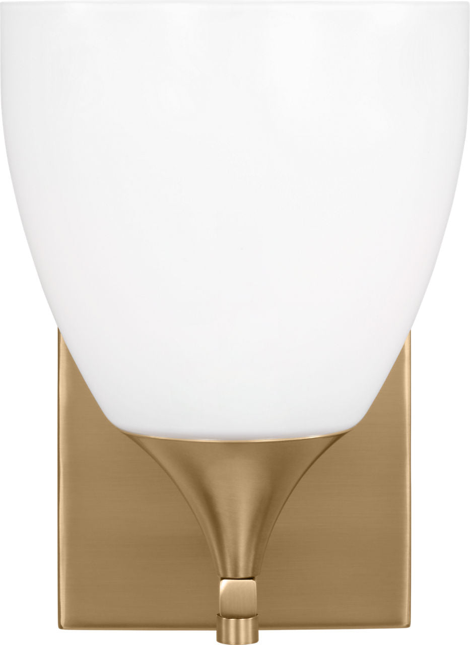 Toffino 1-Light Bath Sconce | Satin Brass | Milk Glass