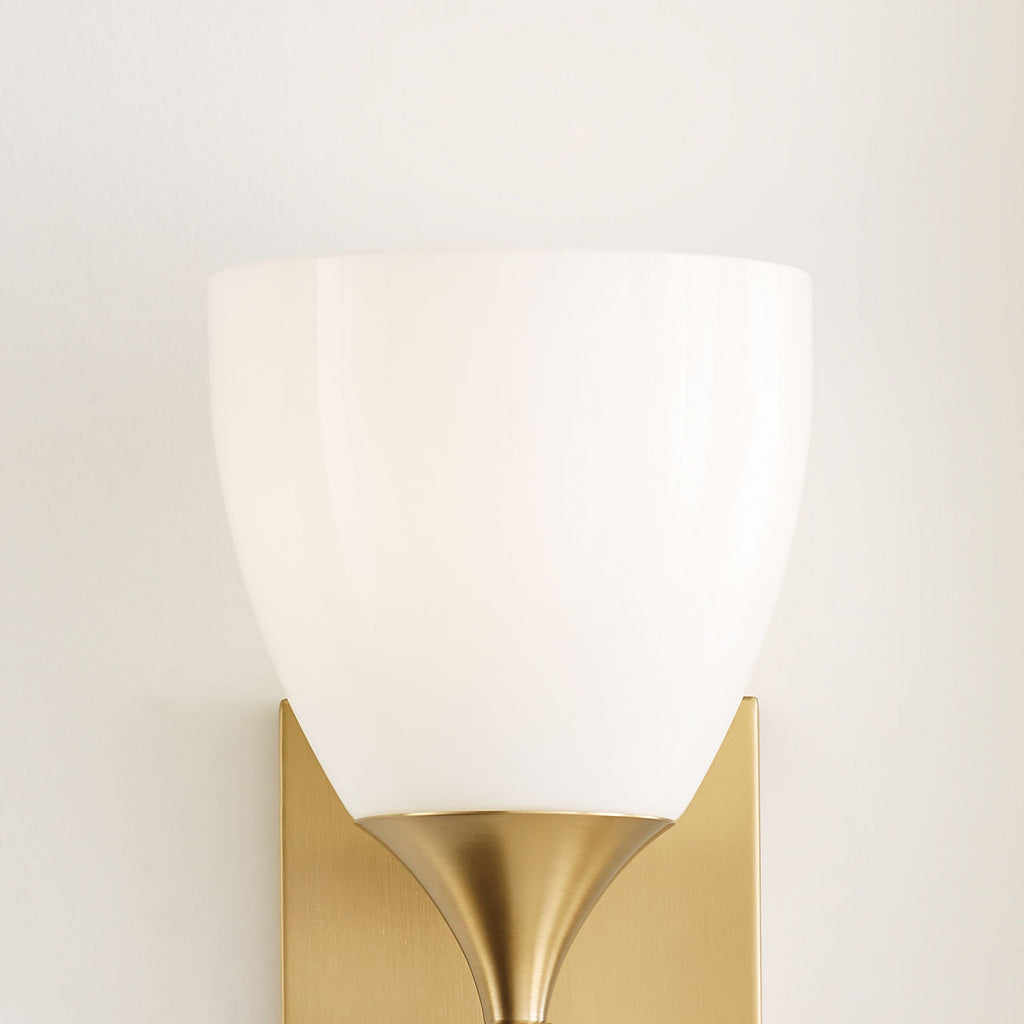 Toffino 1-Light Bath Sconce | Satin Brass | Milk Glass