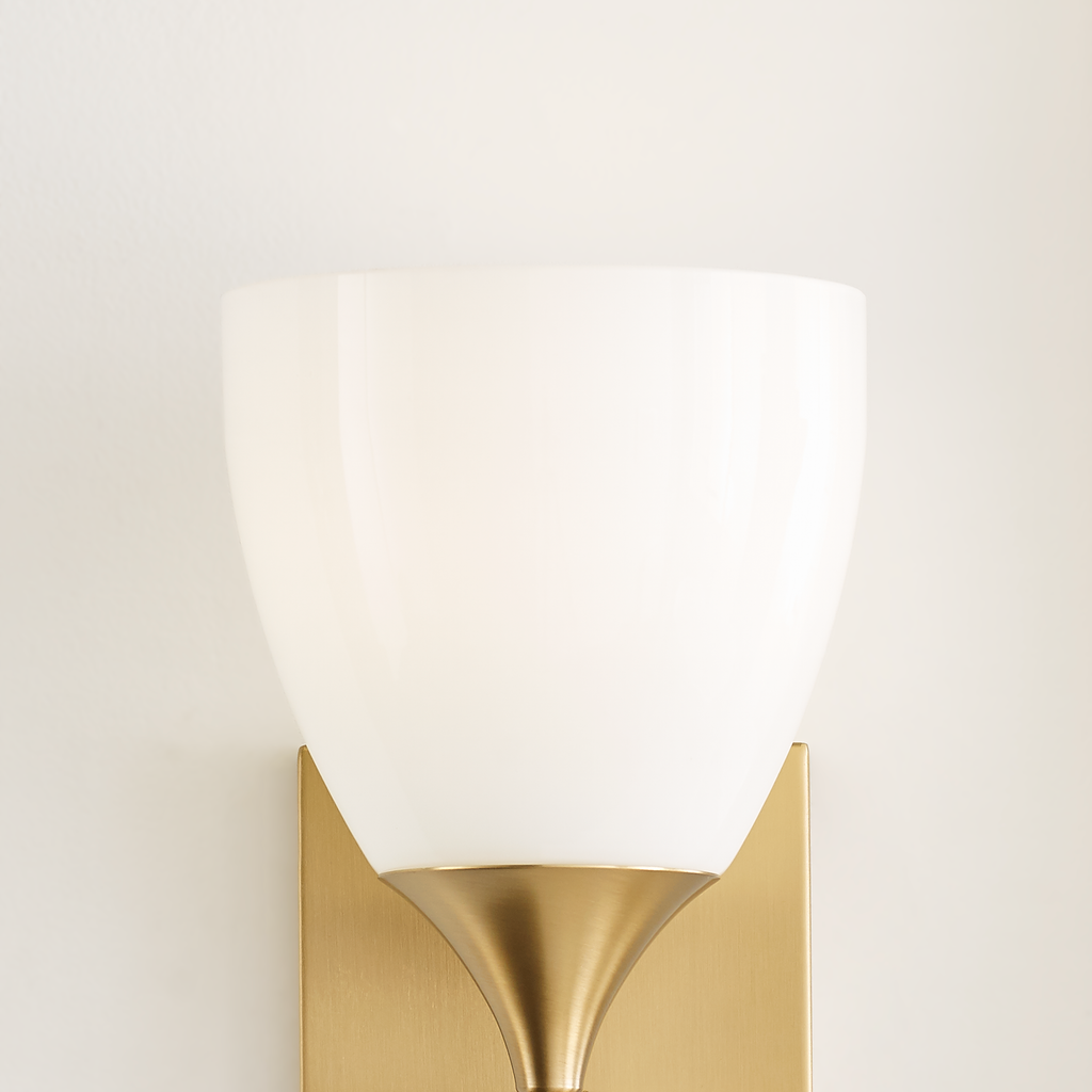 Toffino 1-Light Bath Sconce | Satin Brass | Milk Glass
