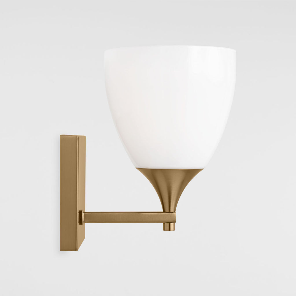 Toffino 1-Light Bath Sconce | Satin Brass | Milk Glass