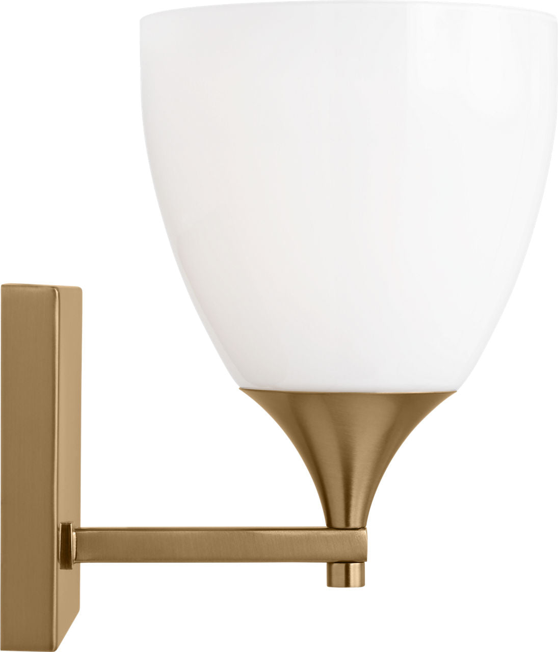Toffino 1-Light Bath Sconce | Satin Brass | Milk Glass