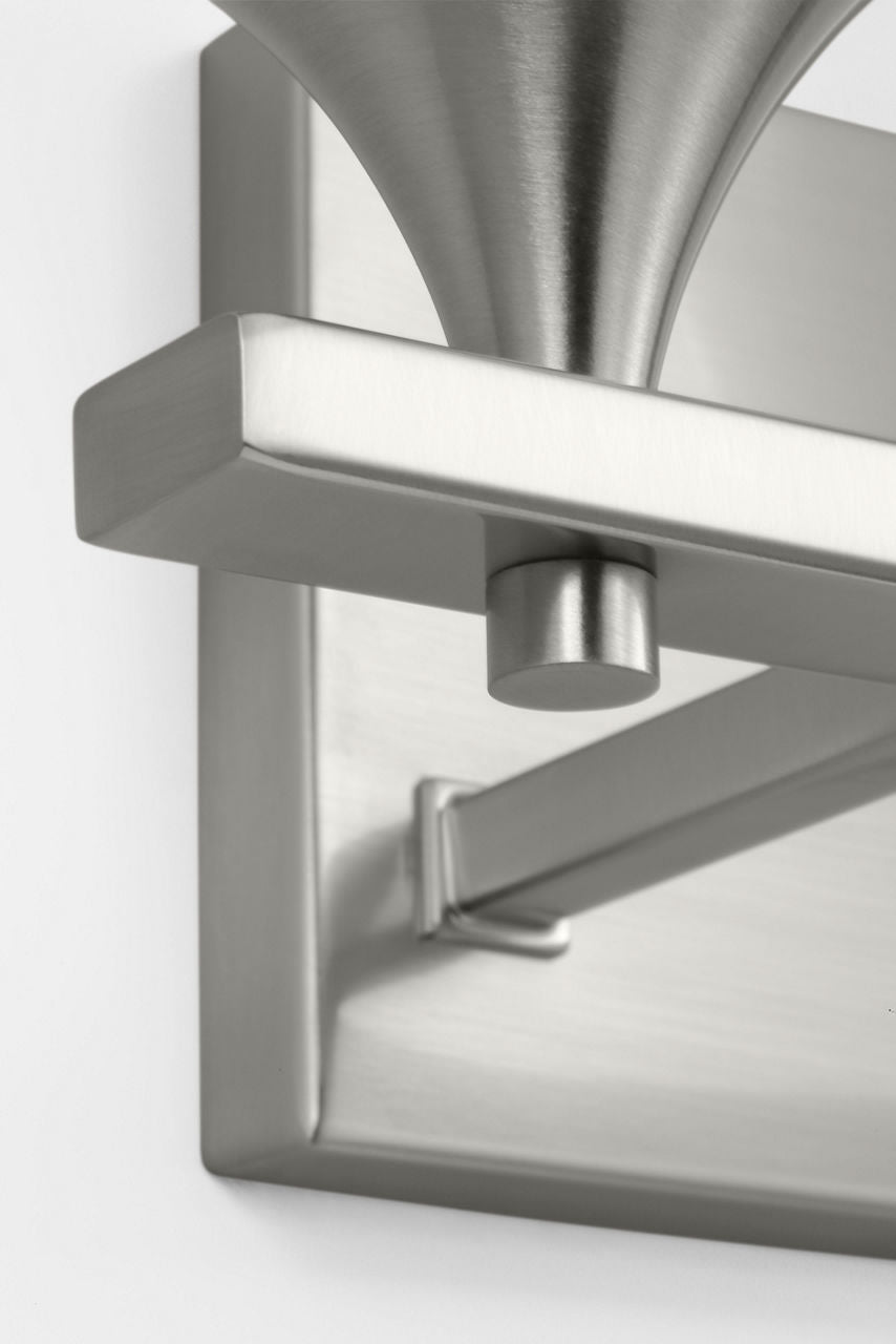 Toffino 2-Light Bath Sconce | Brushed Steel | Milk Glass