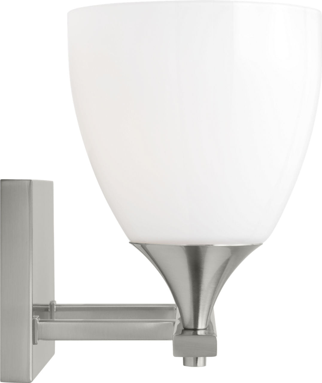 Toffino 2-Light Bath Sconce | Brushed Steel | Milk Glass