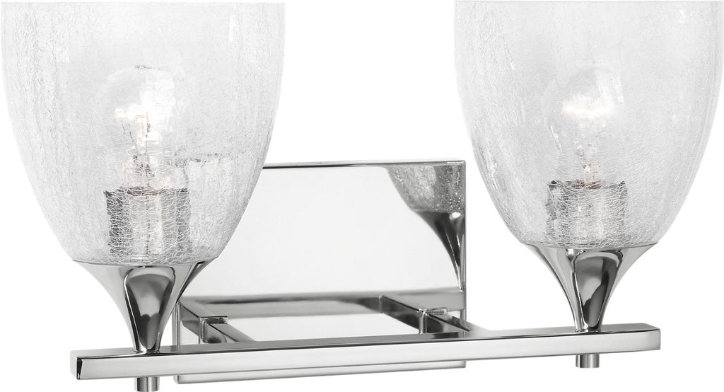 Toffino 2-Light Bath Sconce | Chrome | Clear Crackle Glass